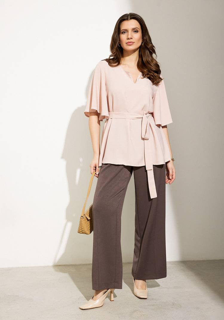 Блуза А-силуэта с поясом шир.  750, рис. 11