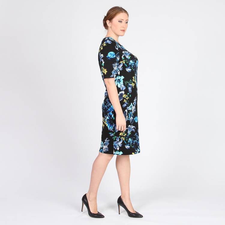 Платье с принтом цветы шир.  750, рис. 3