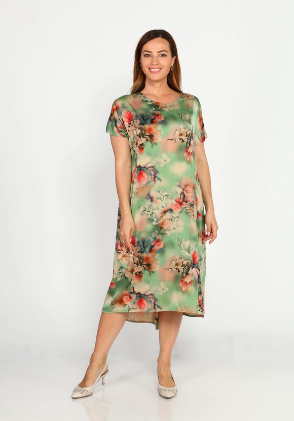 Платье с принтом свободного силуэта шир.  580, рис. 1