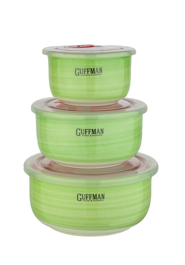 GUFFMAN Набор контейнеров с крышкой, зеленый шир.  750, рис. 1