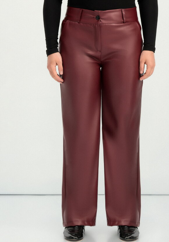 Брюки прямого кроя из экокожи шир.  580, рис. 4