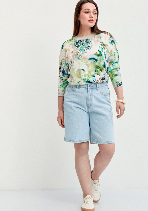 Джемпер оверсайз с акварельным рисунком шир.  580, рис. 2