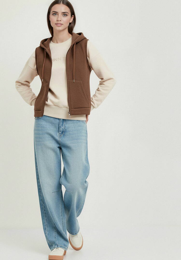 Жилет из микровельвета с начёсом шир.  750, рис. 2