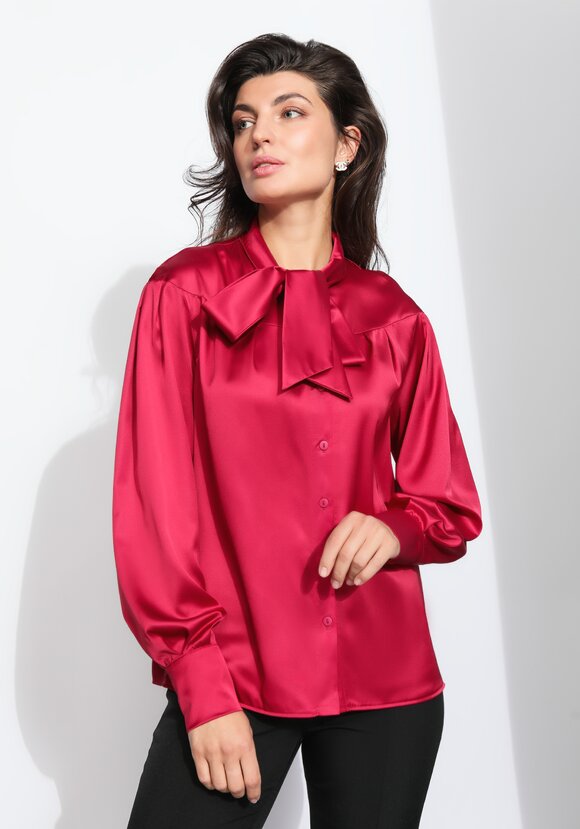 Блуза прямого силуэта с бантом шир.  580, рис. 45