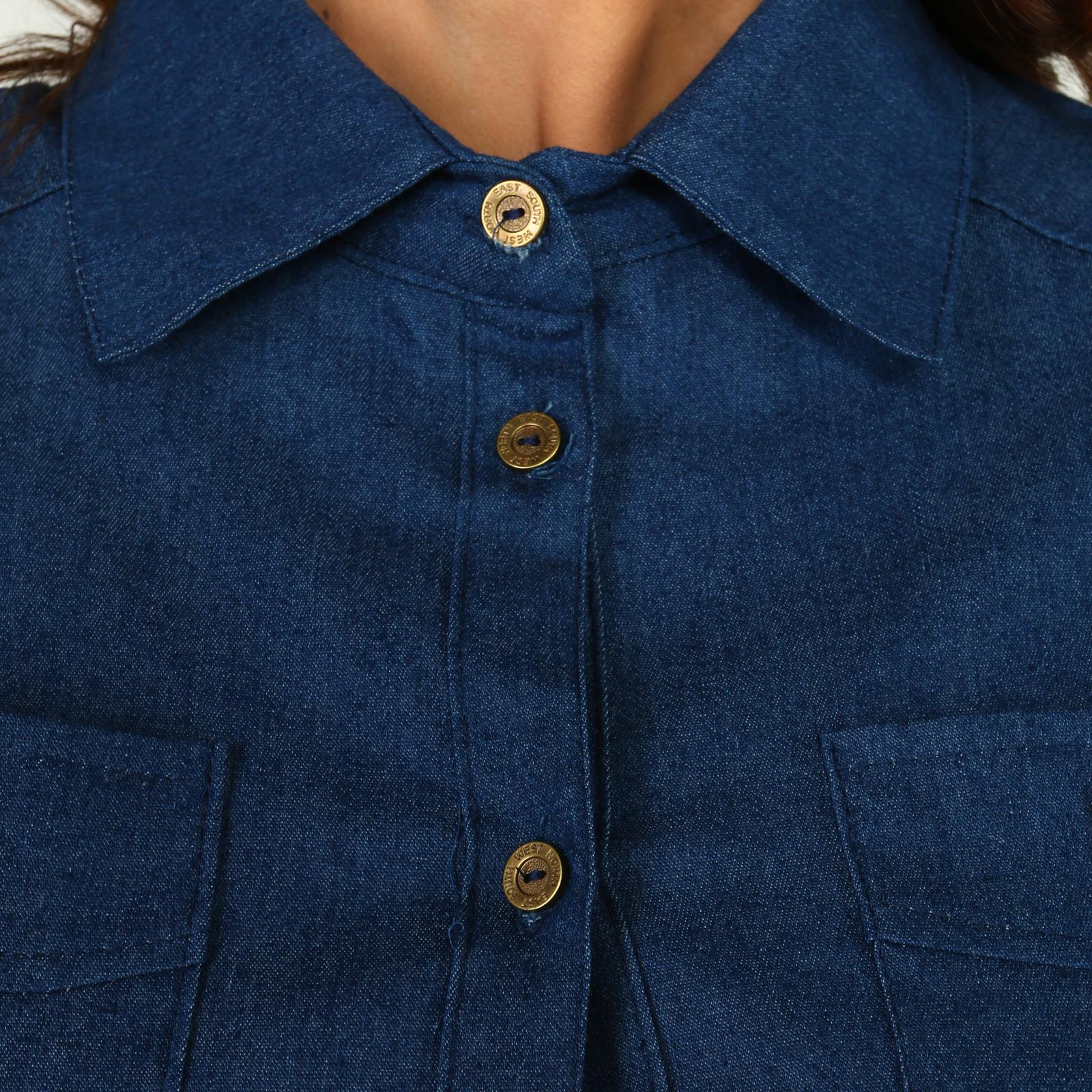 Платье-рубашка из джинсовой ткани Elletto Life, размер 54, цвет голубой - фото 8