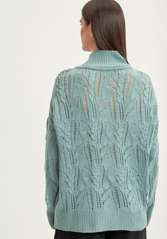 Джемпер с ажурными косами шир.  580, рис. 27