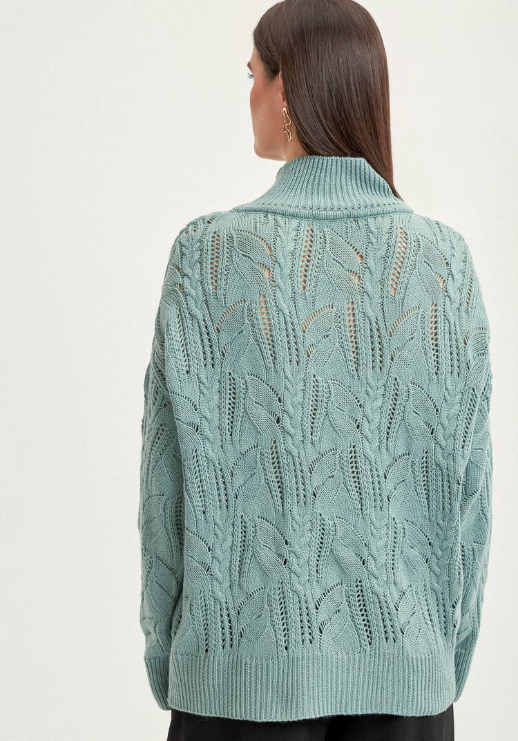 Джемпер с ажурными косами шир.  750, рис. 27