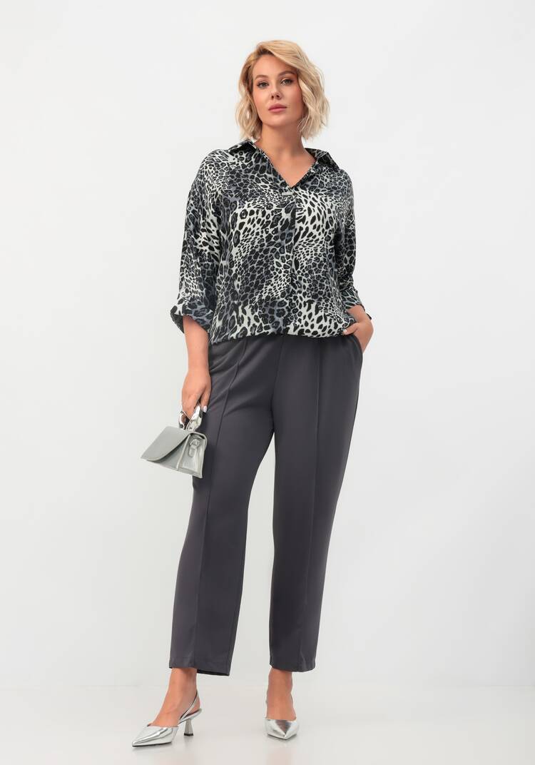 Блуза с патами на рукавах и брошью шир.  750, рис. 10