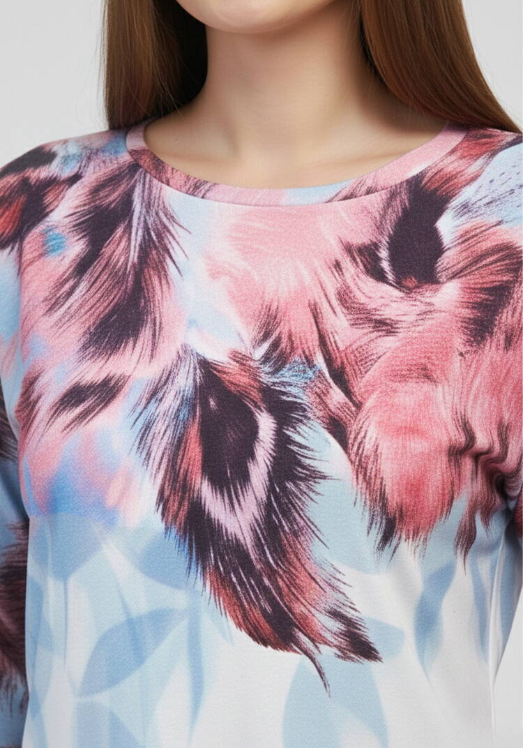 Джемпер с принтом Перья шир.  750, рис. 10