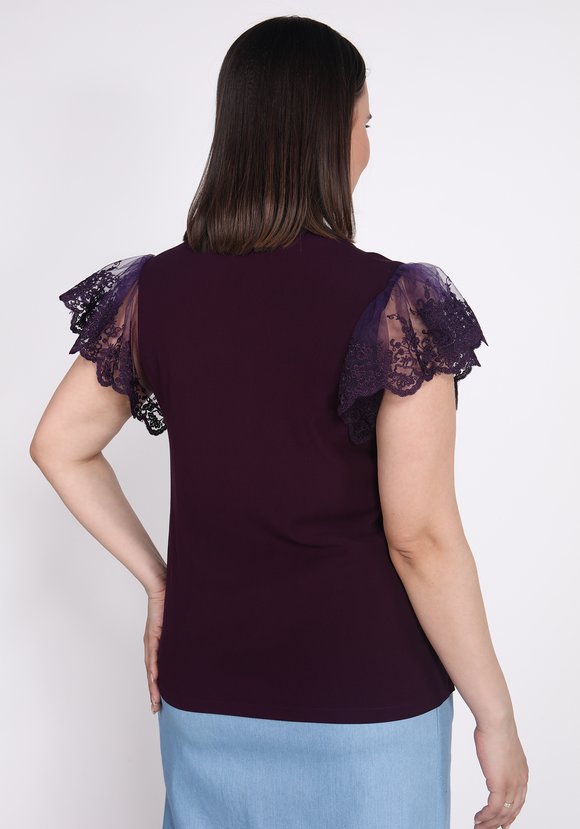 Блуза с прозрачными рукавами шир.  580, рис. 11