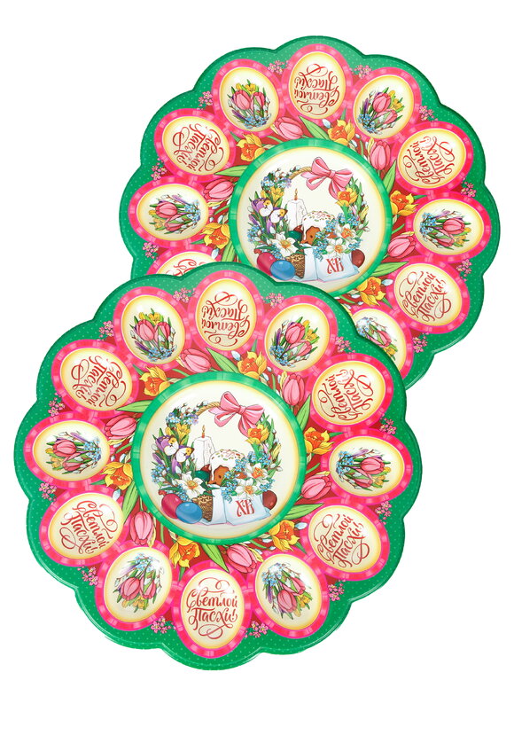 Пасхальные подставки на 12 яиц и кулич, 2 шт. шир.  580, рис. 1