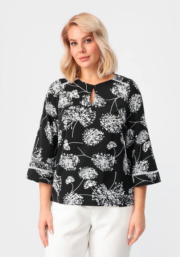 Блуза свободного кроя с рукавами 7/8 шир.  580, рис. 22