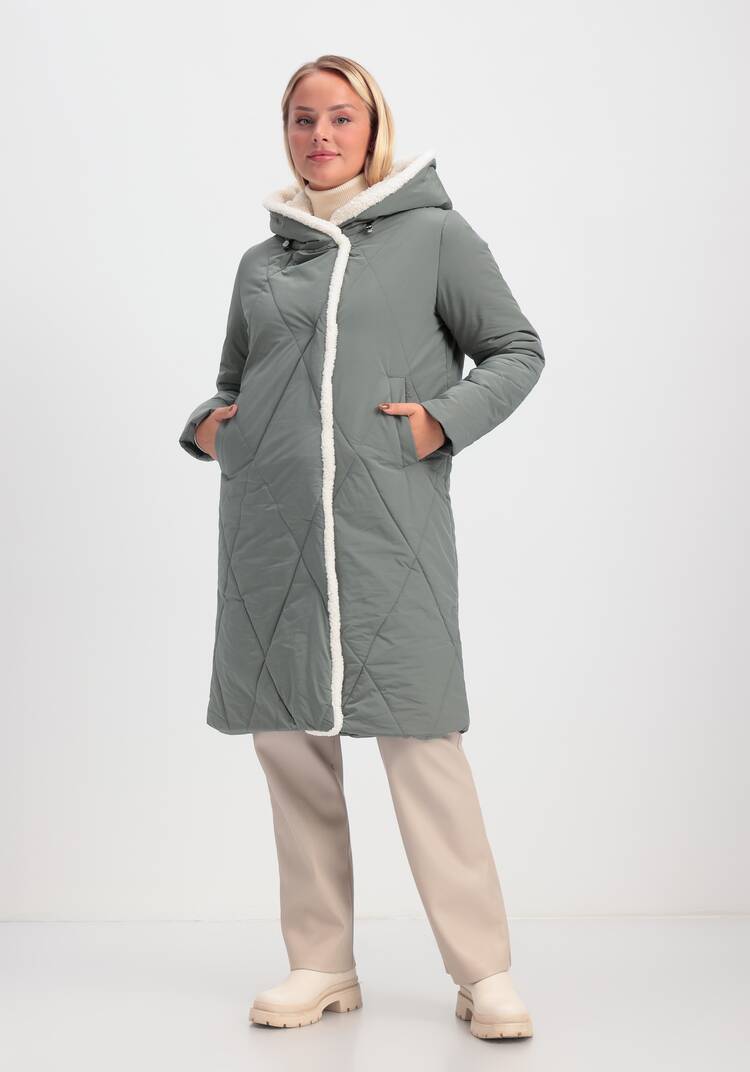 Пальто с меховой опушкой и капюшоном шир.  750, рис. 21