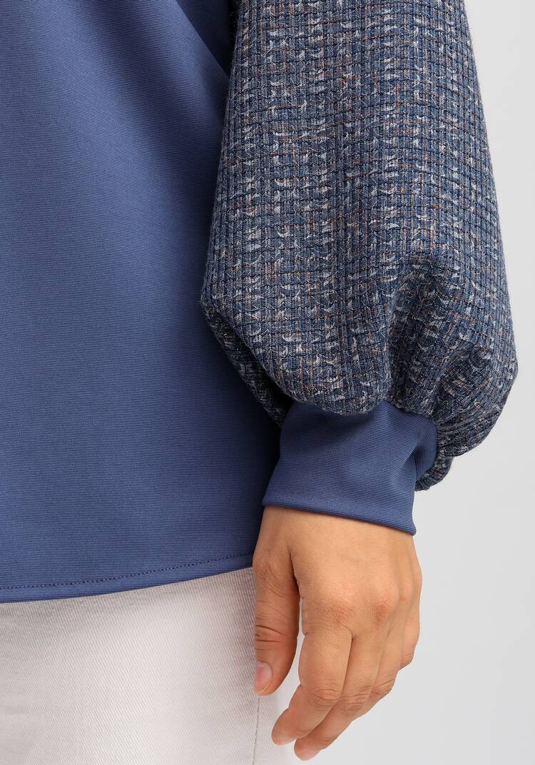 Блуза комбинированная свободного кроя шир.  750, рис. 6