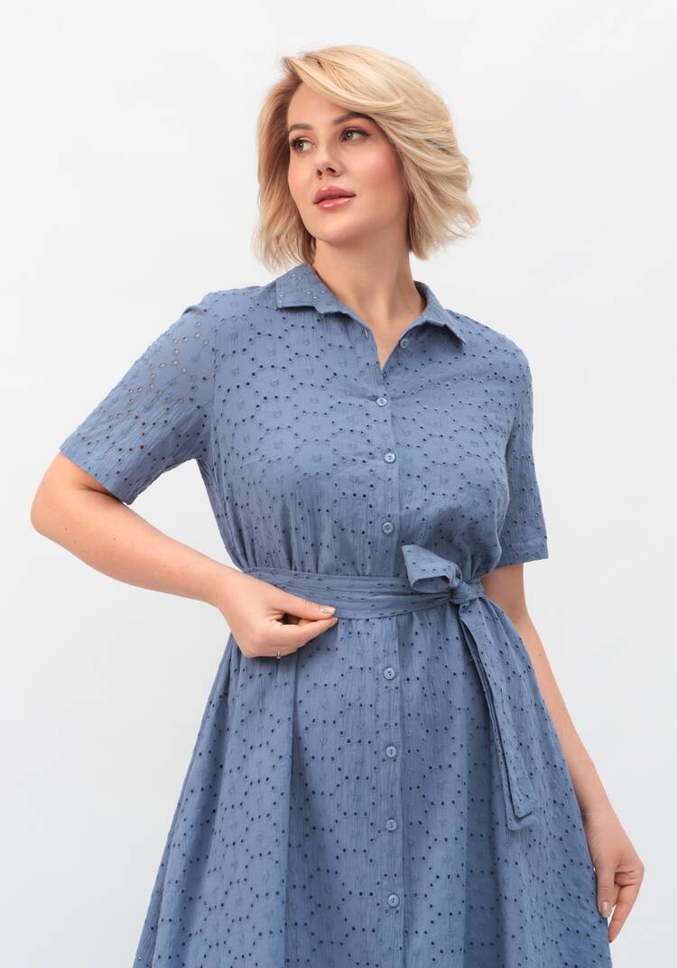 Платье из хлопка с поясом шир.  750, рис. 43