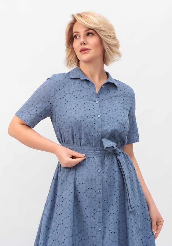 Платье из хлопка с поясом шир.  580, рис. 43