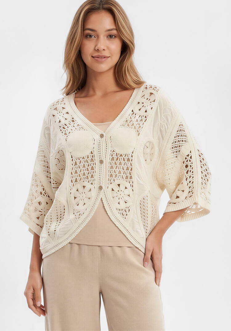 Кардиган Ажурные дни шир.  750, рис. 6