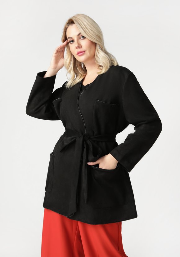 Жакет с карманами из эко-замши шир.  580, рис. 15