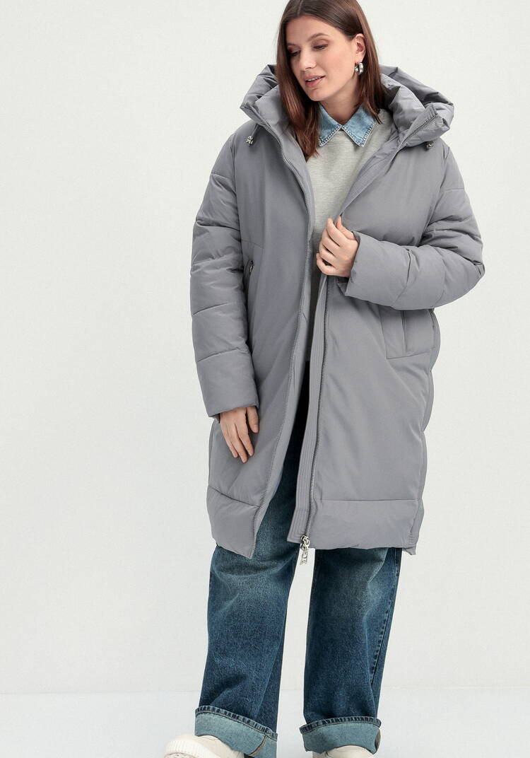 Пуховик с боковыми карманами на молнии шир.  750, рис. 42