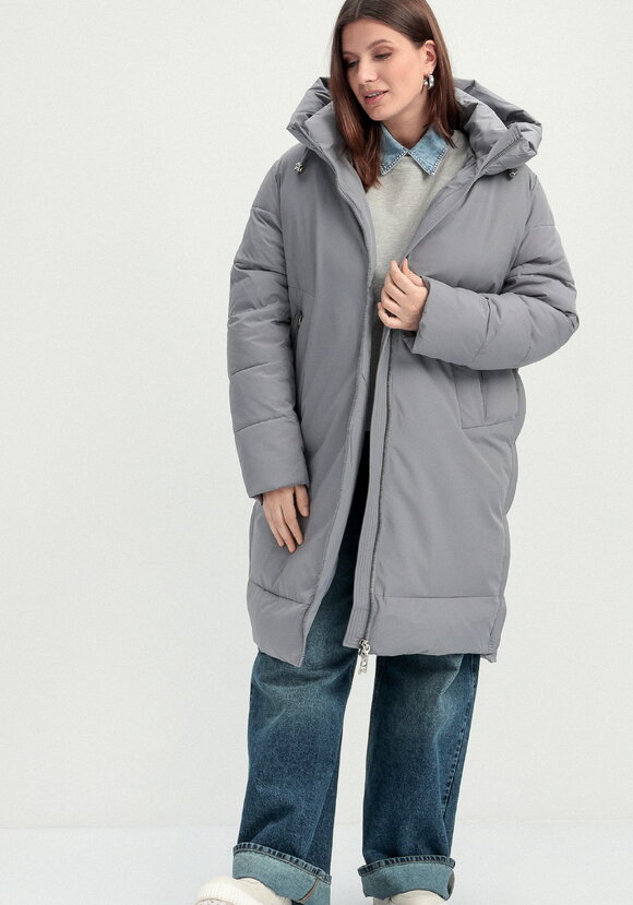 Пуховик с боковыми карманами на молнии шир.  580, рис. 42