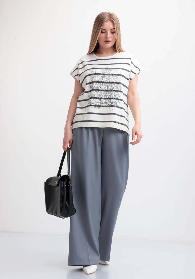 Блуза в полоску с рисунком шир.  750, рис. 17