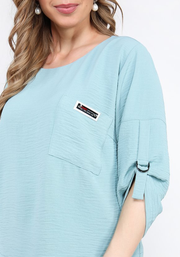 Блуза с патой на рукаве шир.  580, рис. 8