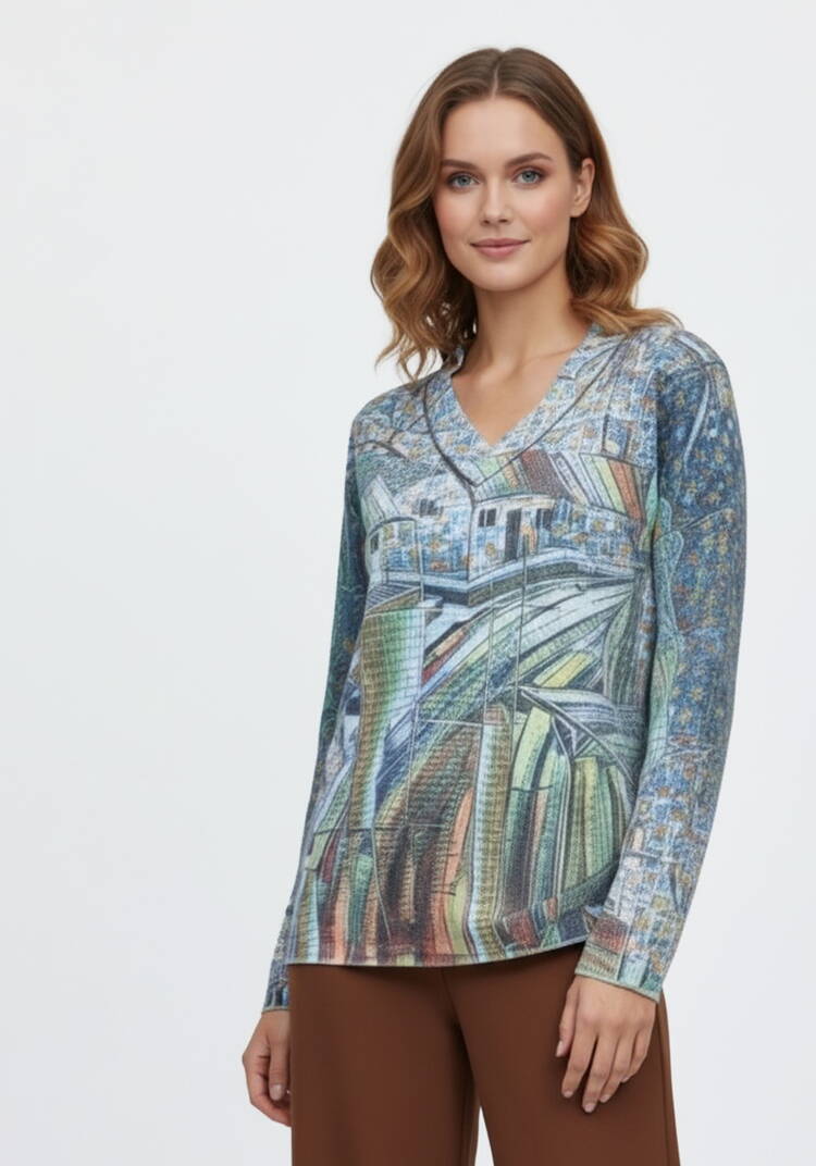 Джемпер с принтом Евдокия шир.  750, рис. 10