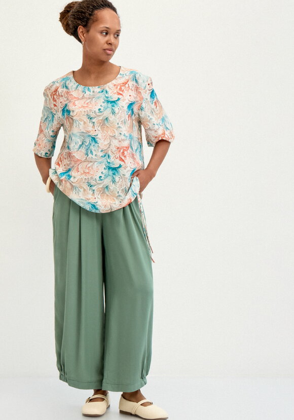 Блуза свободная с коротким рукавом и принтом шир.  580, рис. 10