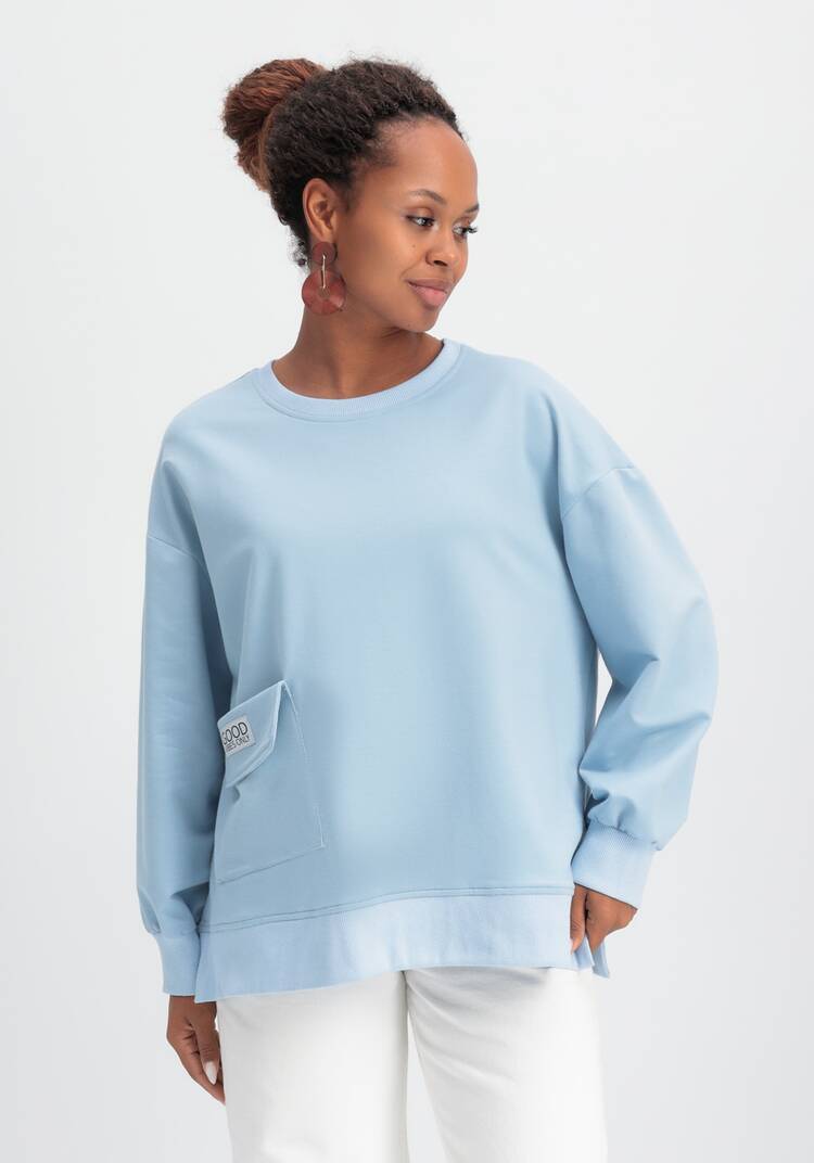 Свитшот свободного кроя с накладным карманом шир.  750, рис. 9