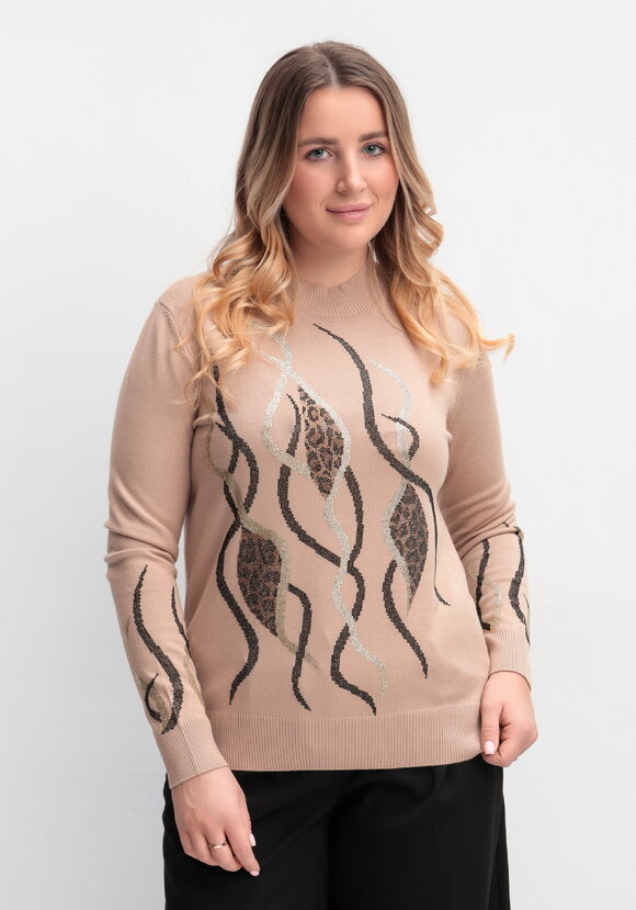 Джемпер с абстракцией на рукавах и полочке шир.  580, рис. 9