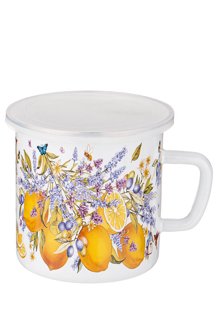 Кружка эмалированная с пластиковой крышкой шир.  750, рис. 15