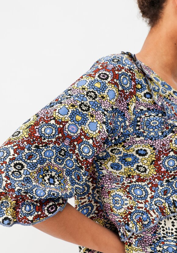 Блуза из штапеля свободного кроя шир.  580, рис. 6