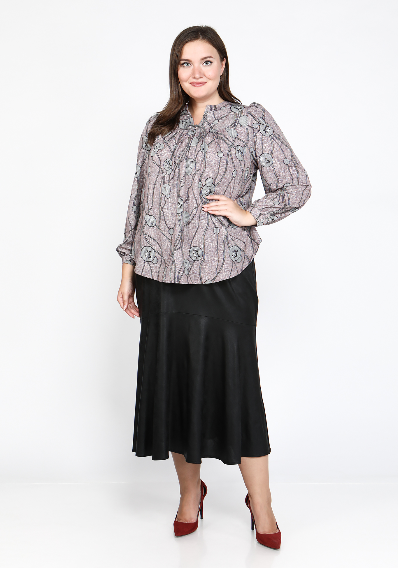 Блуза "Столичная модница" GalaGrosso, размер 48, цвет темно-пудровый - фото 2
