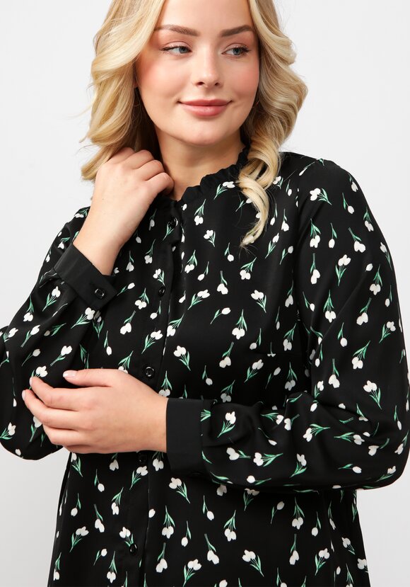 Блуза со съемным воротником на завязке шир.  580, рис. 14