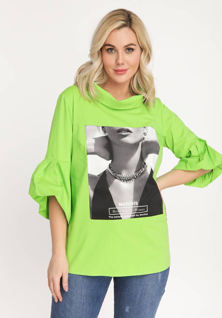 Блуза с декоративной цепочкой шир.  750, рис. 9