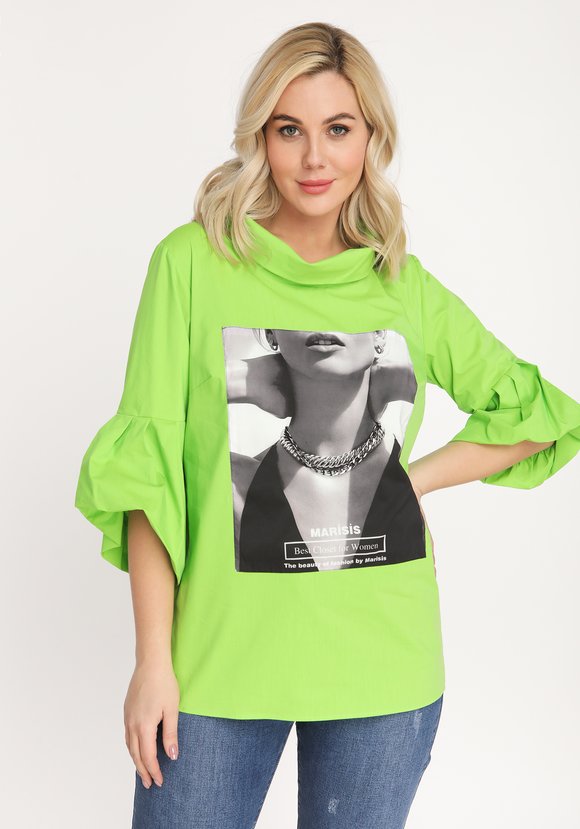 Блуза с декоративной цепочкой шир.  580, рис. 9