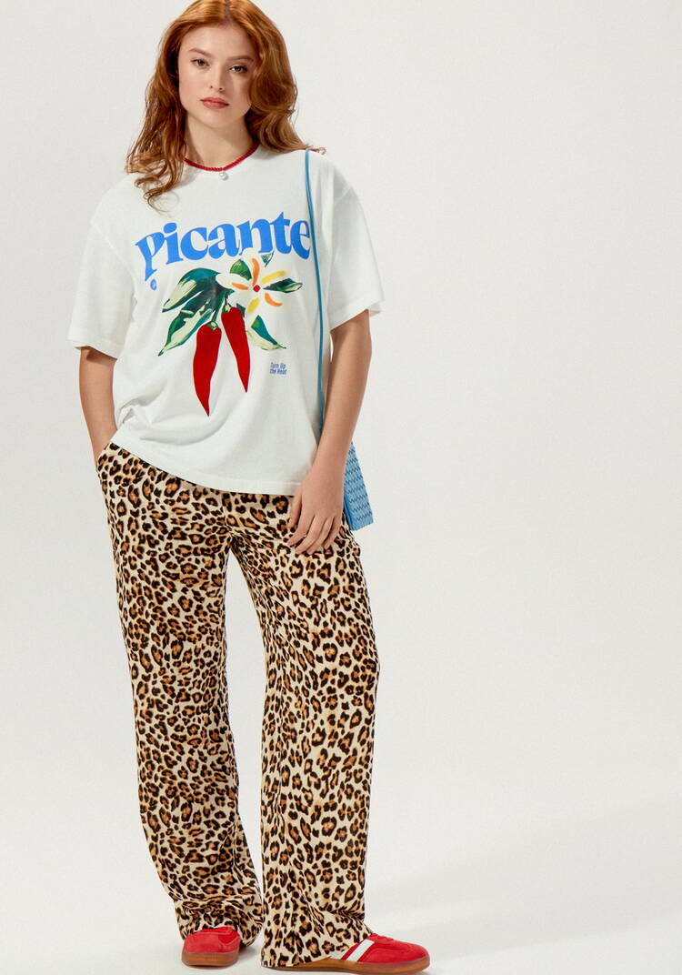 Брюки с анималистичным принтом шир.  750, рис. 8