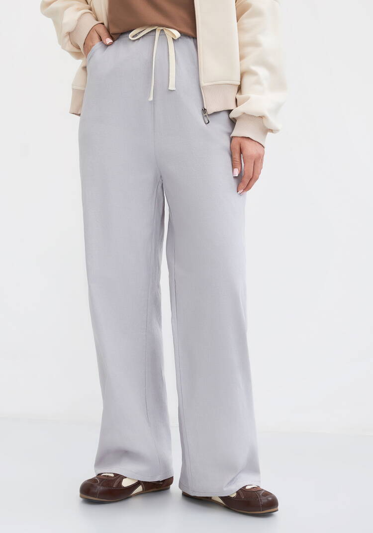 Брюки на резинке по поясу, прямые Симона шир.  750, рис. 2