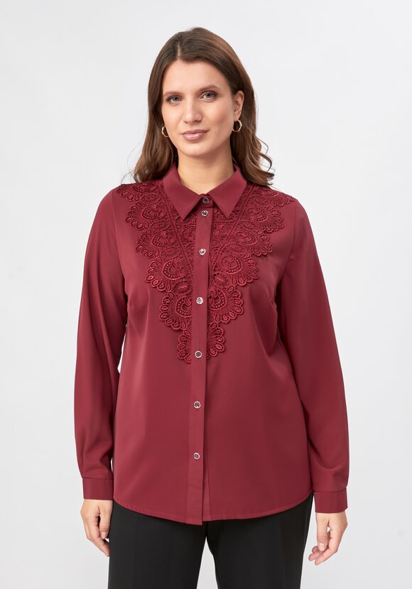 Блуза прямого кроя с ажурным кружевом шир.  580, рис. 26