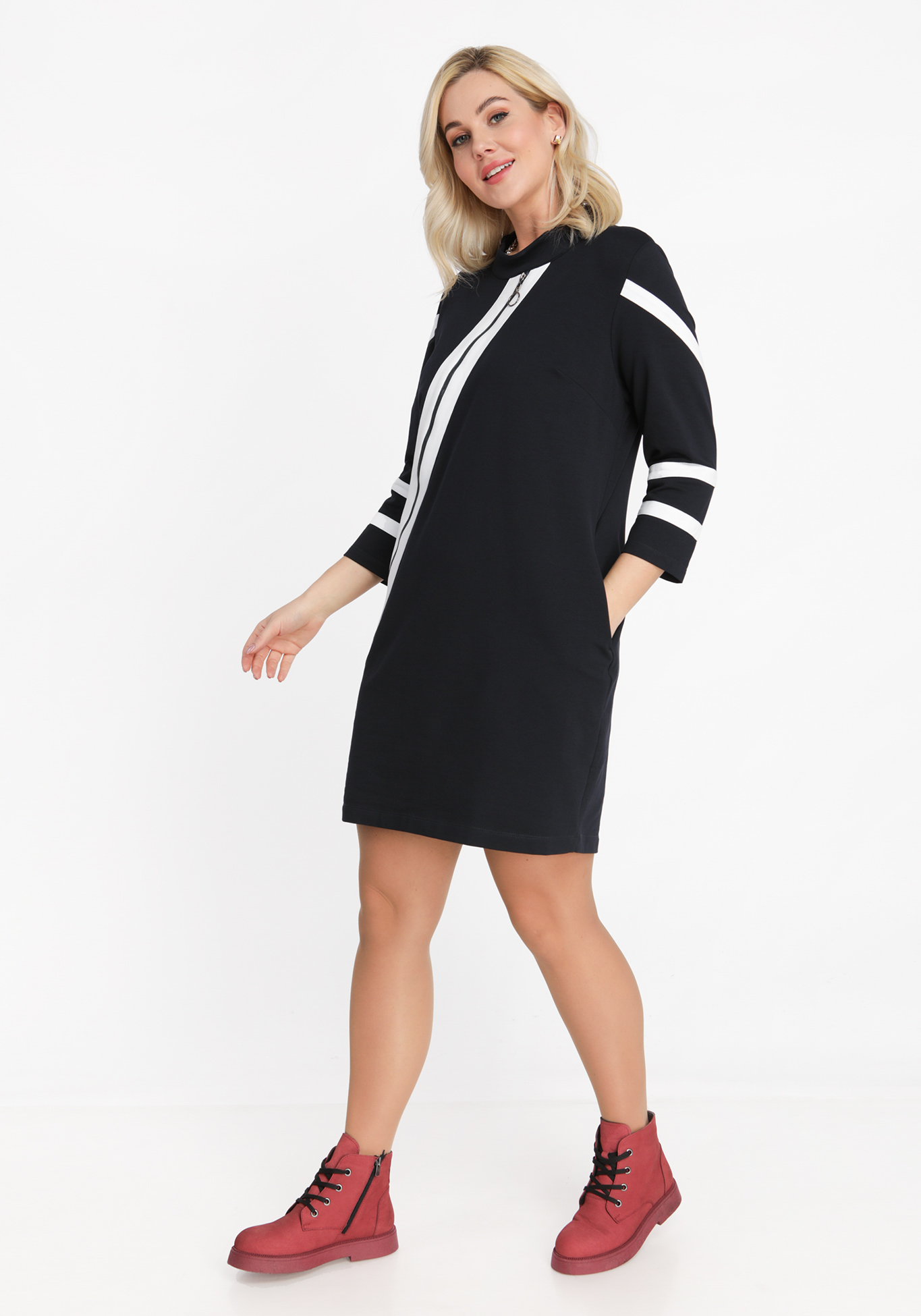 Платье-туника с лампасами