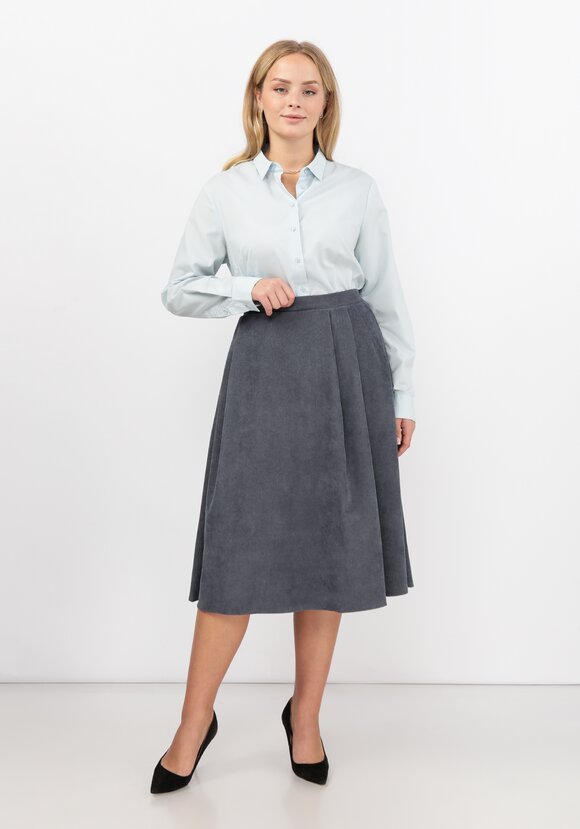 Юбка свободного кроя вельветовая с карманами шир.  580, рис. 2