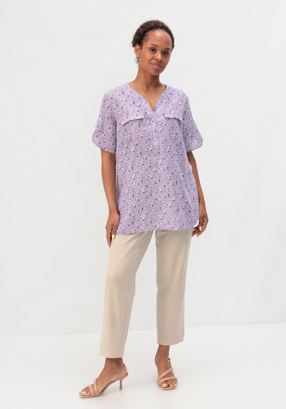 Блуза с цветочным принтом Офелия шир.  580, рис. 2