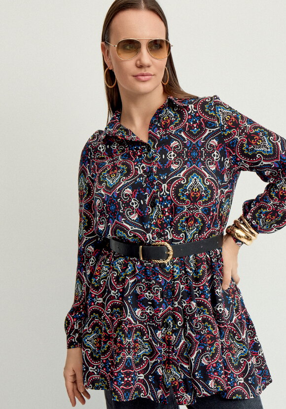 Блуза А-силуэта с ярусами шир.  580, рис. 29