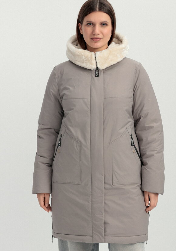 Куртка с меховым капюшоном на молнии шир.  580, рис. 32