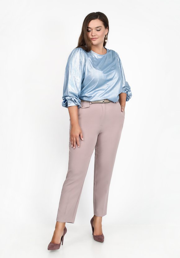 Блуза однотонная необычного кроя шир.  580, рис. 11