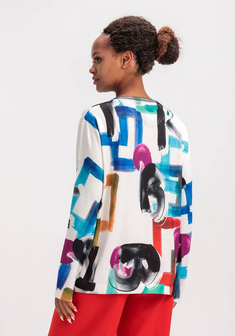 Джемпер с ярким орнаментом шир.  750, рис. 15