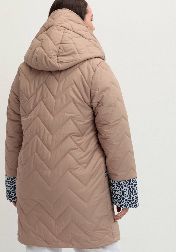 Куртка стеганая с анималистичным принтом шир.  750, рис. 12