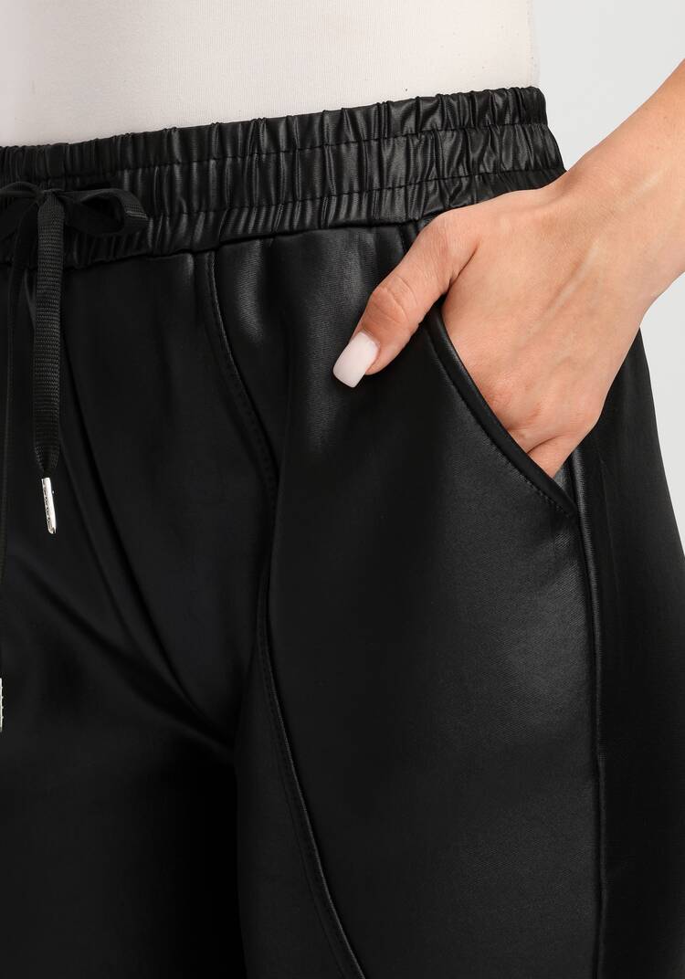 Брюки утепленные из экокожи шир.  750, рис. 5