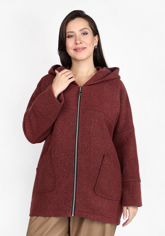 Пальто шерстяное с капюшоном шир.  580, рис. 5