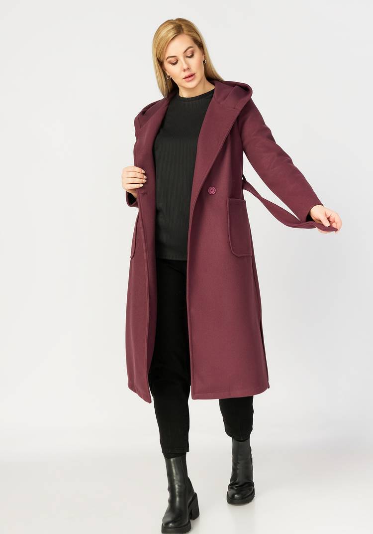 Пальто удлиненное с поясом и капюшоном шир.  750, рис. 4